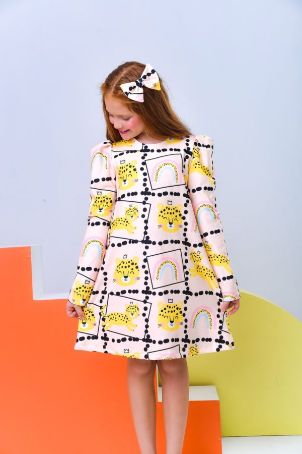 Vestido Oncinha Amarela