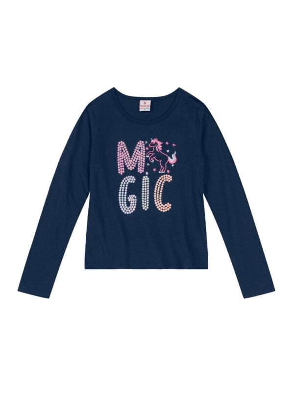 Blusa Infantil Manga Longa Unicórnio - Imagem 2