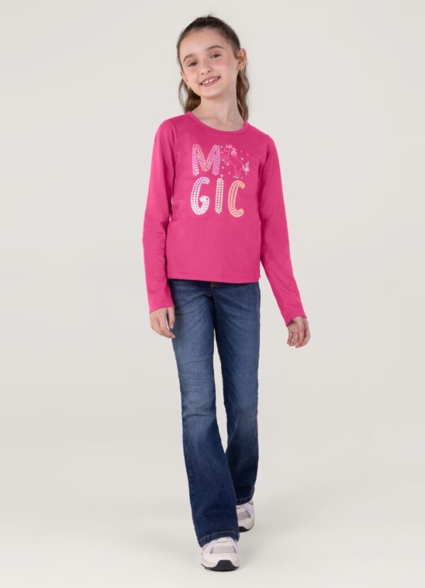 Blusa Infantil Manga Longa Unicórnio