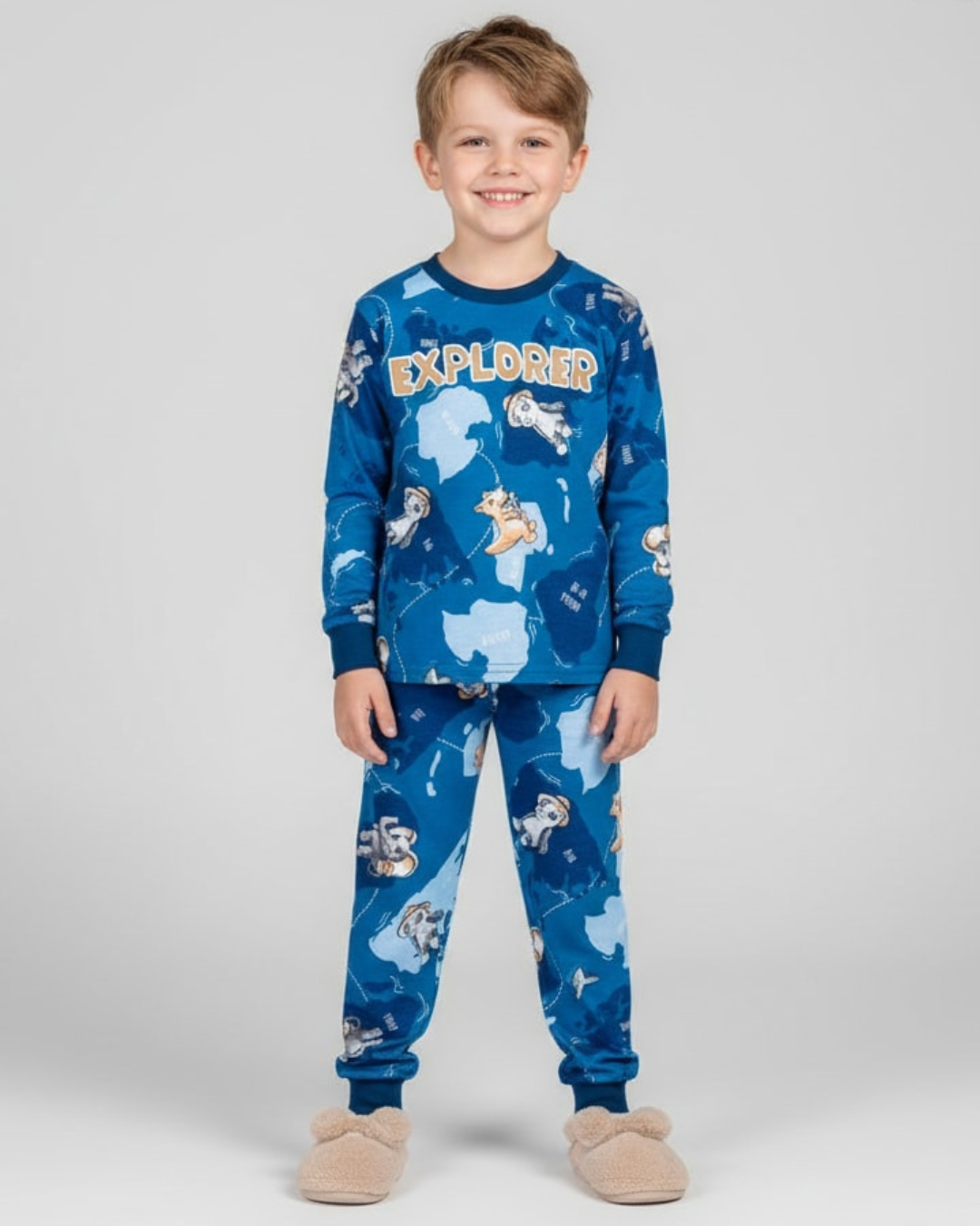 Pijama Infantil Explorer Azul Brandili
