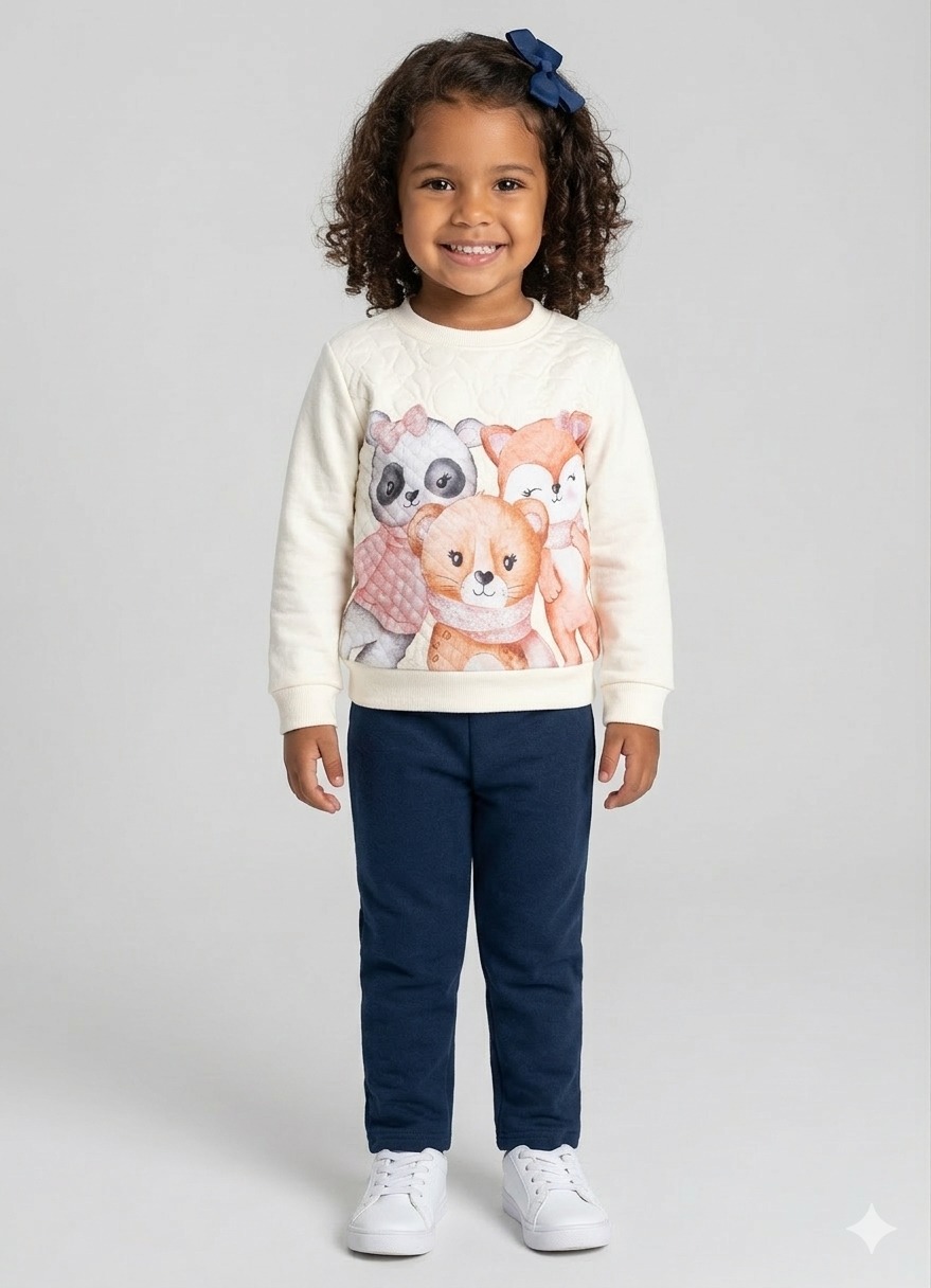 Conjunto Matelassê Ursinhos