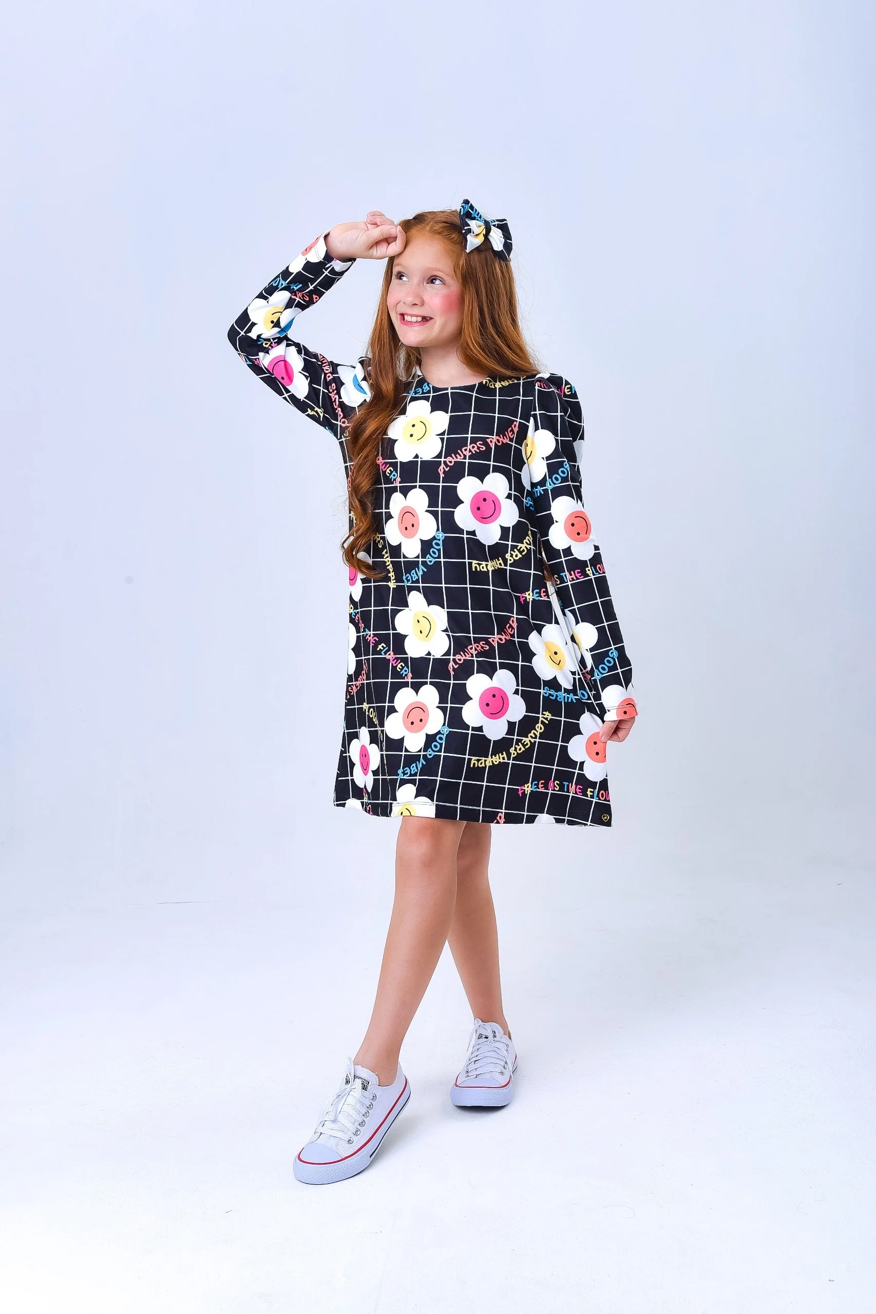 Vestido Flores Preto