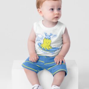 Conjunto Bebê Polvo Surfista