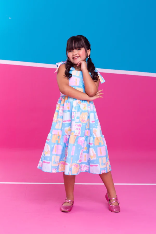 Vestido Infantil Midi Brinquedos - Imagem 3