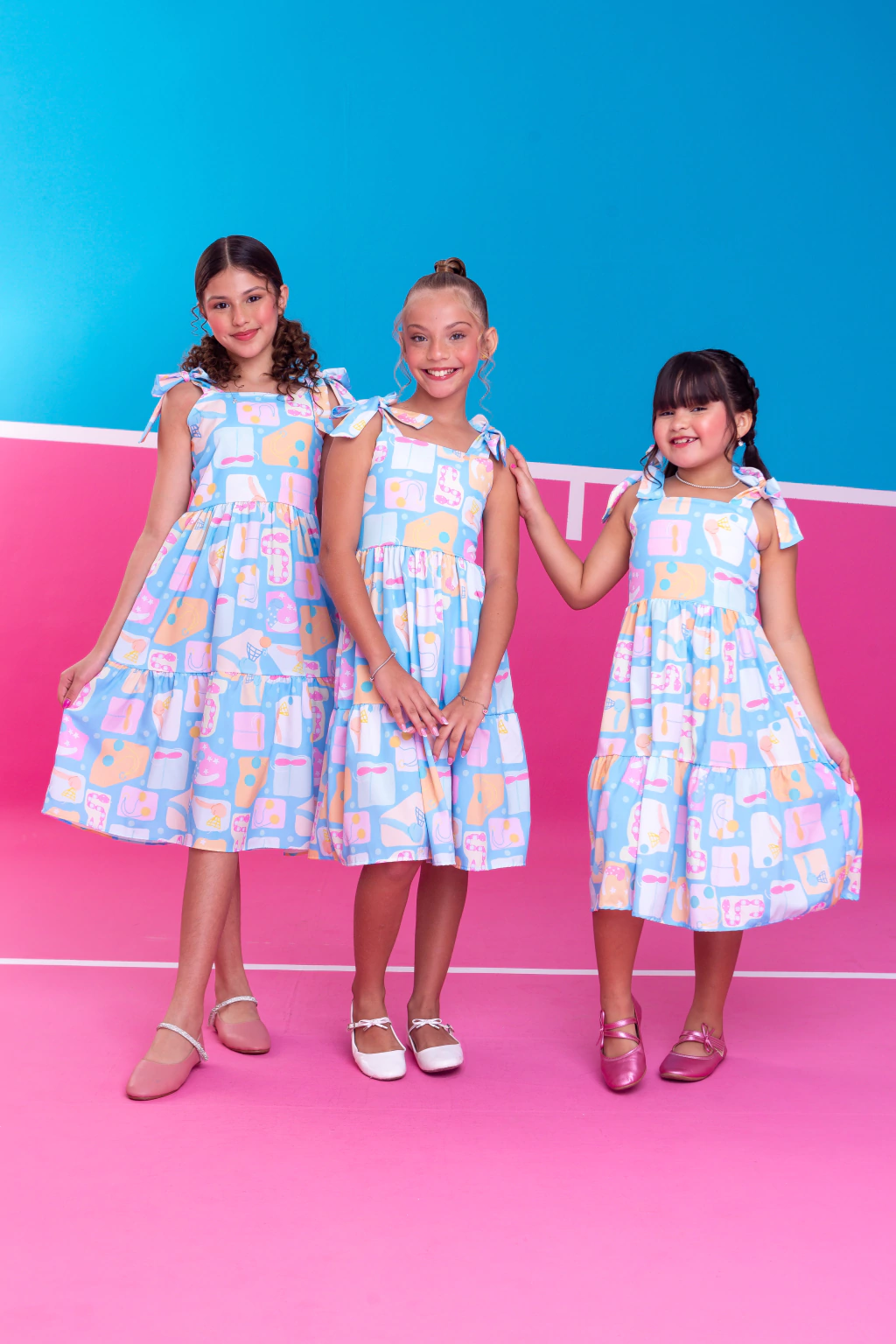 Vestido midi infantil fashion