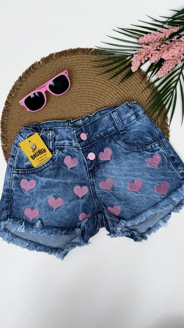 Short Jeans Infantil com Bordados - Imagem 4