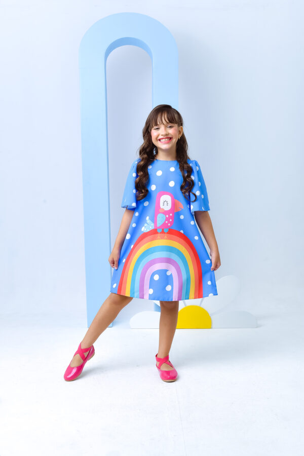 Vestido Infantil Tucano Azul - Imagem 3