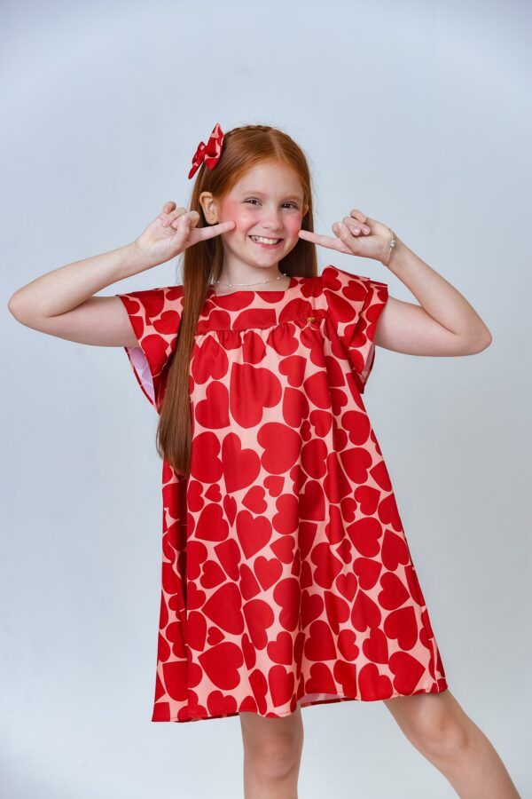 Vestido Infantil Corações