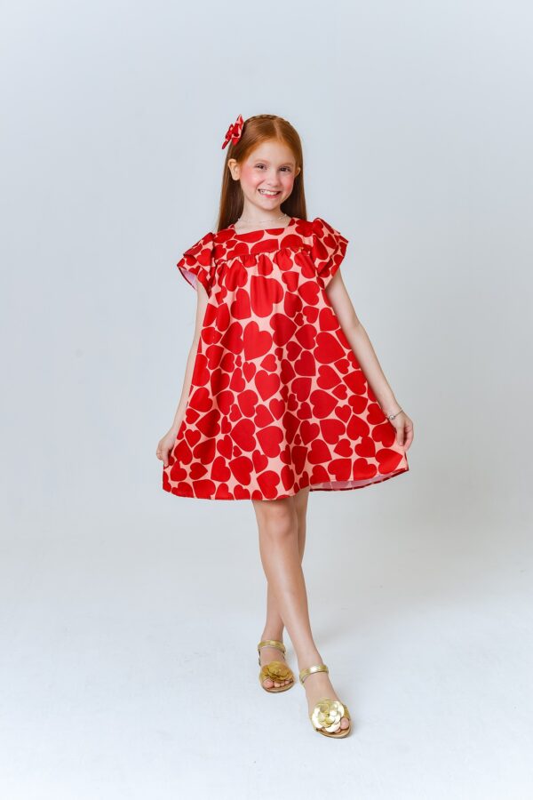 Vestido Infantil Corações