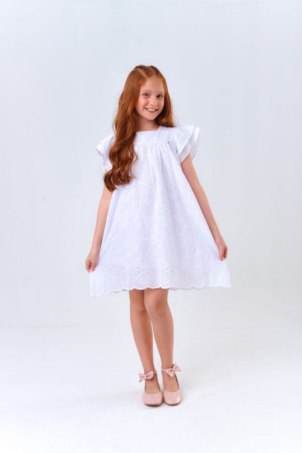 Vestido Infantil Laise Branco - Imagem 4
