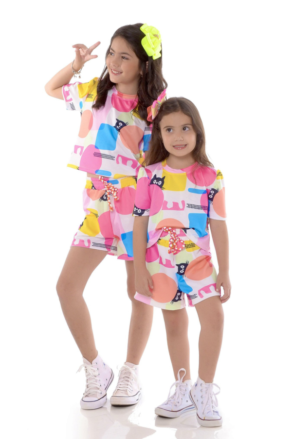 Conjunto Infantil Gatinhos Preto