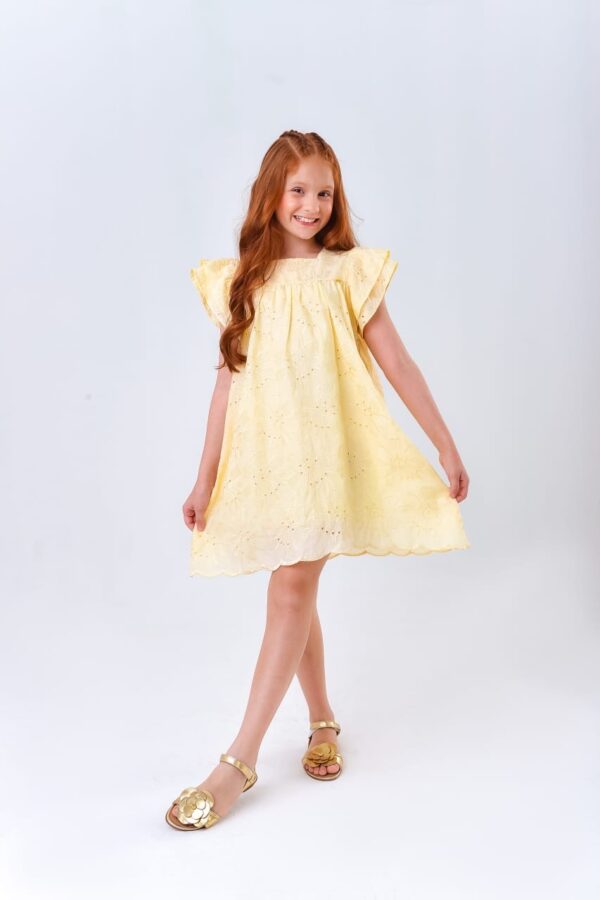 Vestido Infantil Laise Amarelo - Imagem 2