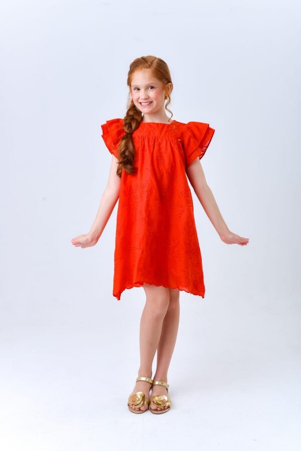 Vestido Infantil Laise Vermelho - Imagem 2