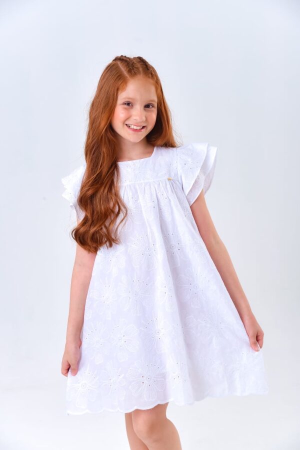 Vestido Infantil Laise Branco - Imagem 5