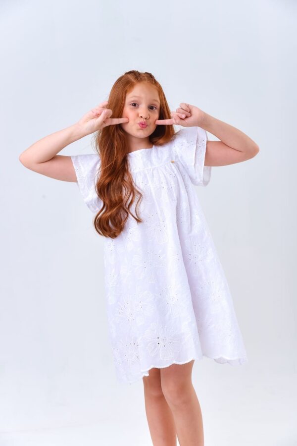 Vestido Infantil Laise Branco - Imagem 2