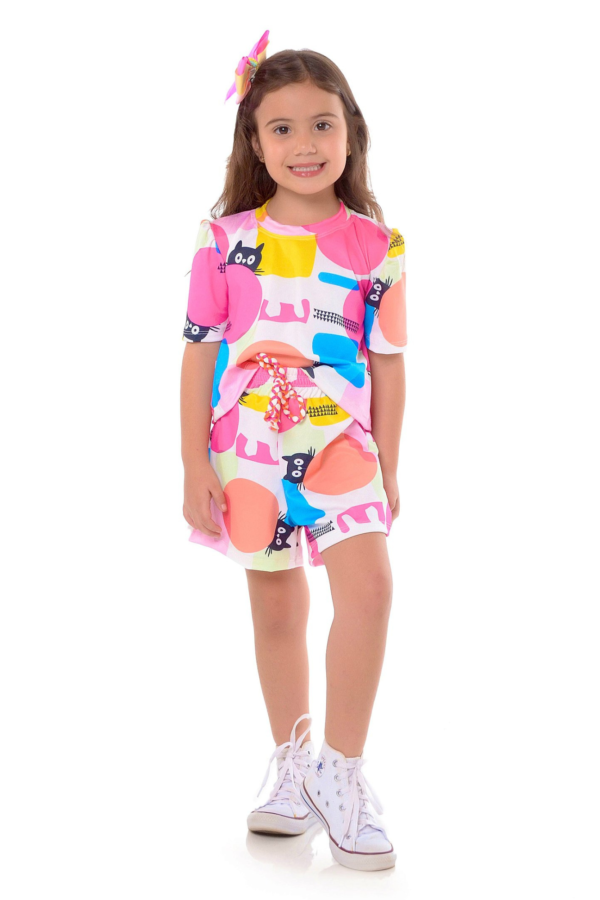 Conjunto Infantil Gatinhos Preto