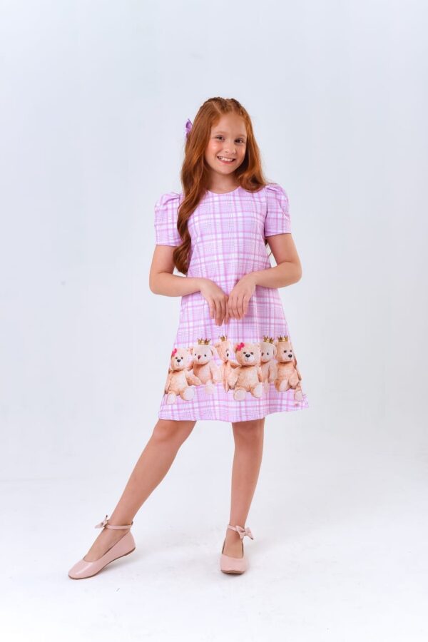 Vestido Infantil Ursinhos Rosa - Imagem 2