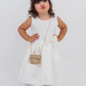 Vestido Infantil Branco Laço