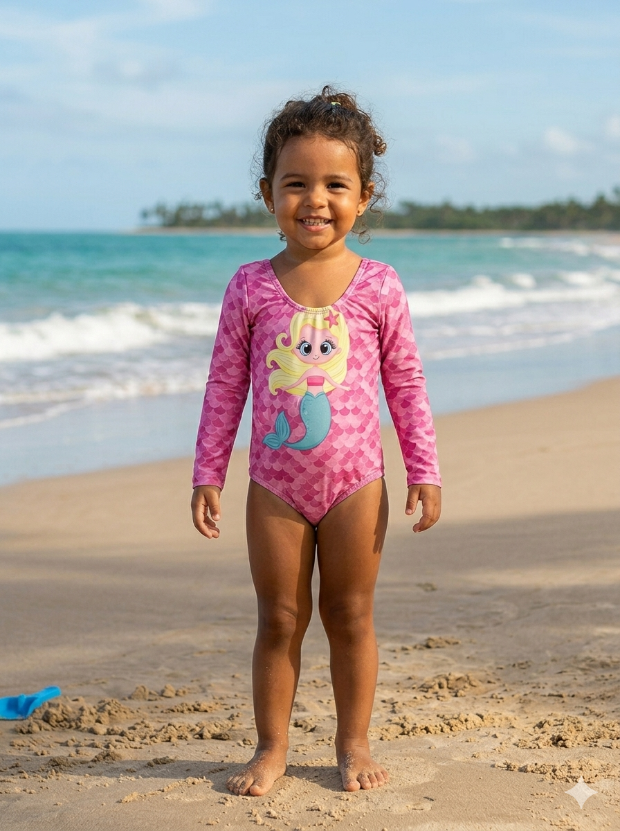 Maiô Infantil Sereia