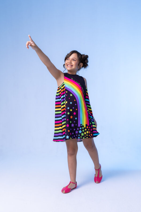 Vestido Infantil Arco Iris - Imagem 3