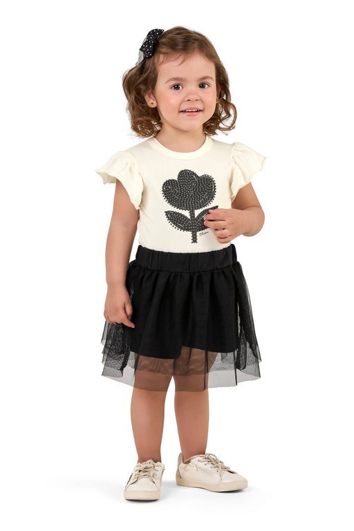 Conjunto Infantil Saia Tule
