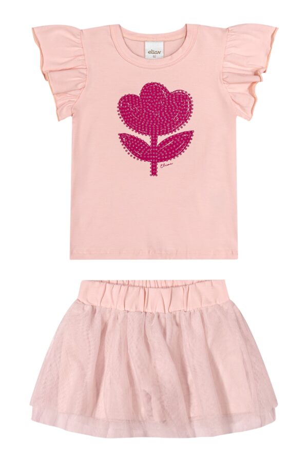 Conjunto Infantil Saia Tule