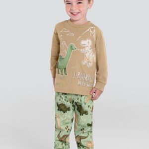 Pijama Infantil Menino Dinossauros Brilha no Escuro Brandili