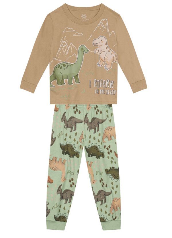 Pijama Infantil Menino Dinossauros Brilha no Escuro Brandili