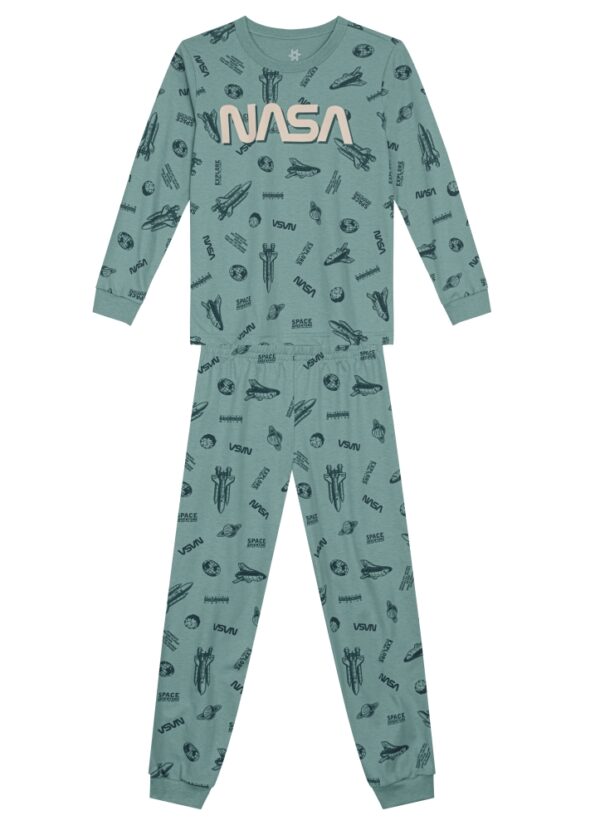 Pijama Infantil Menino NASA Brilha no Escuro Brandili