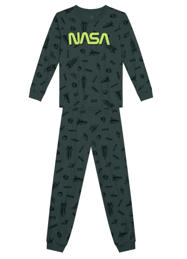 Pijama Infantil Menino NASA Brilha no Escuro Brandili