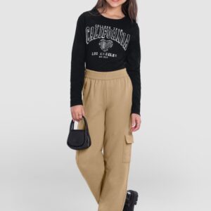 usa Teen Menina Coração com Estampa e Foil Brandili Young