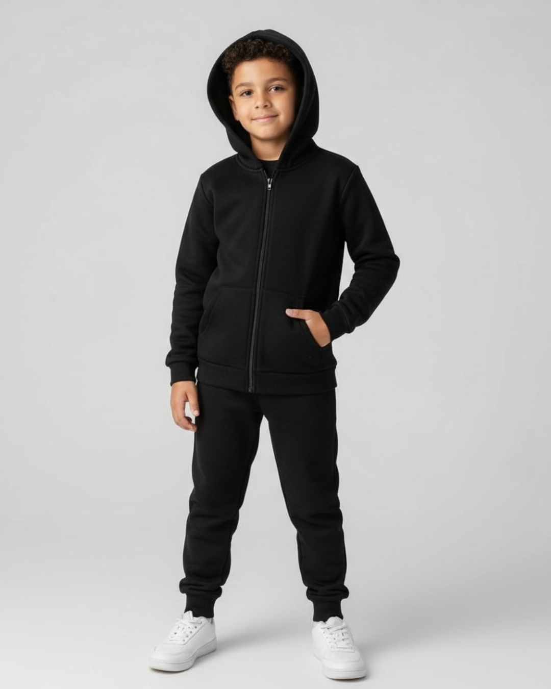 Jaqueta Infantil Masculina em Moletom com Capuz e Pelucia Brandili