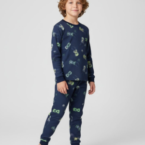 Pijama Infantil Menino Estampa de Carrinhos em Malha Brandili