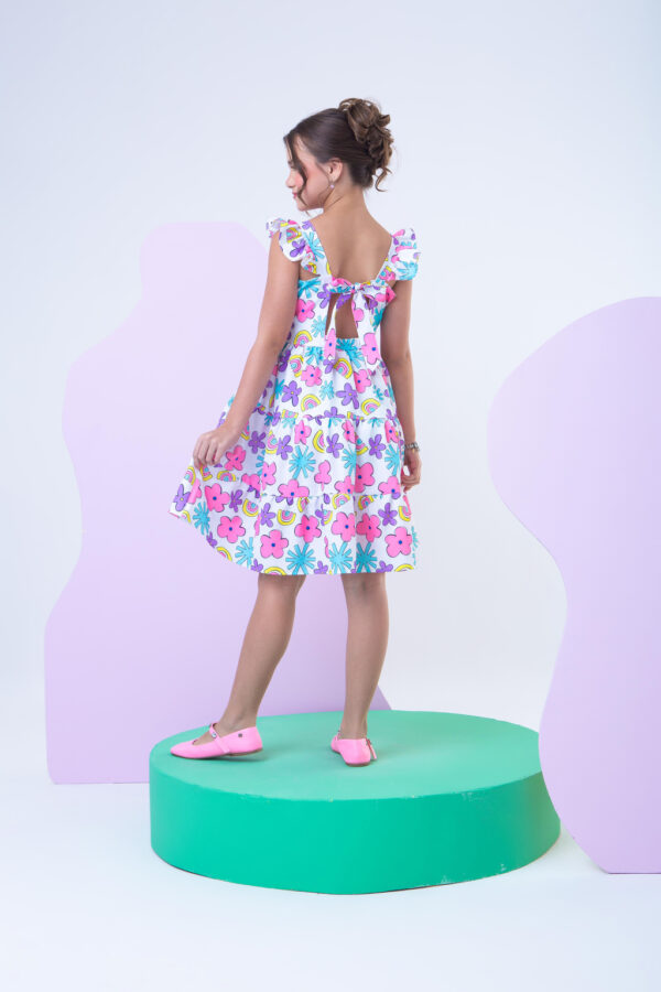Vestido Infantil Flores Coloridas
