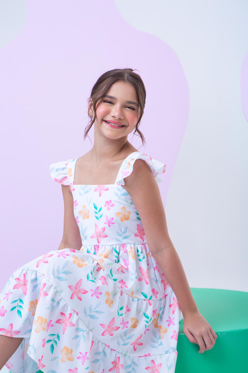 Vestido Infantil Flores Delicadas