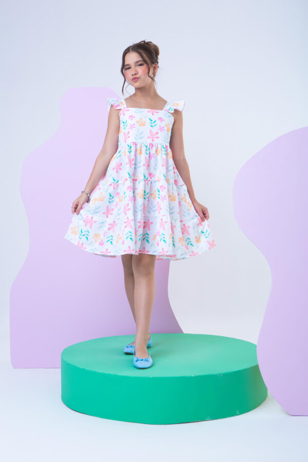 Vestido Infantil Flores Delicadas
