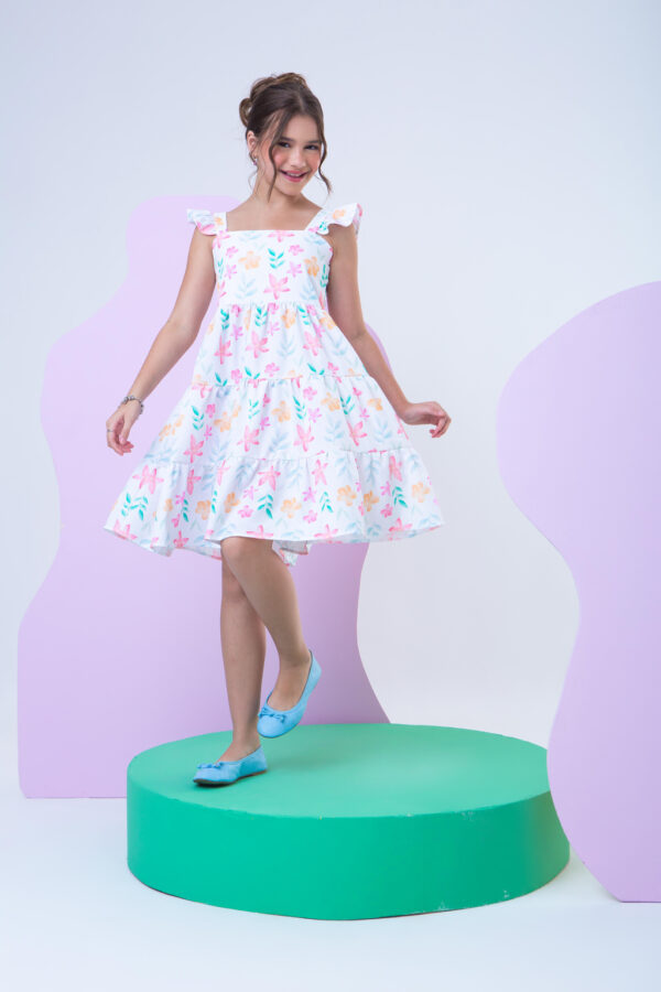 Vestido Infantil Flores Delicadas