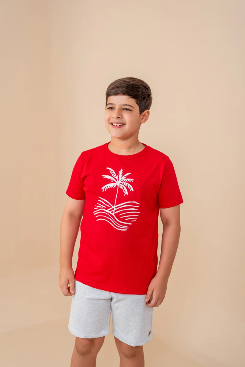 Conjunto Infantil Palmeira Vermelha