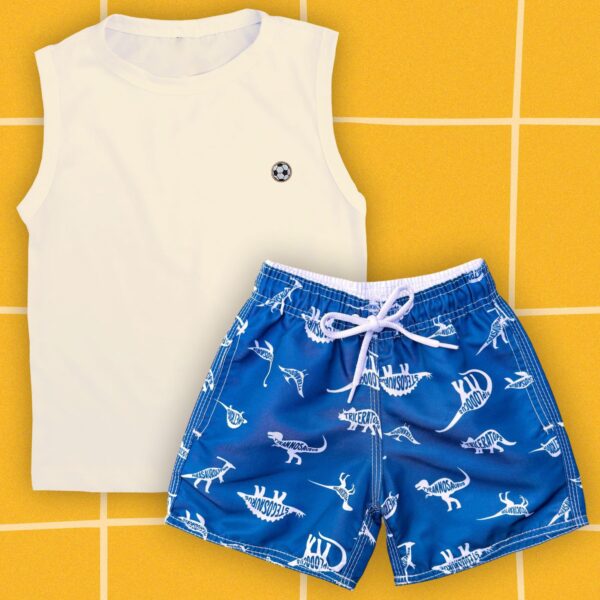 Conjunto Mauricinho Dino Azul