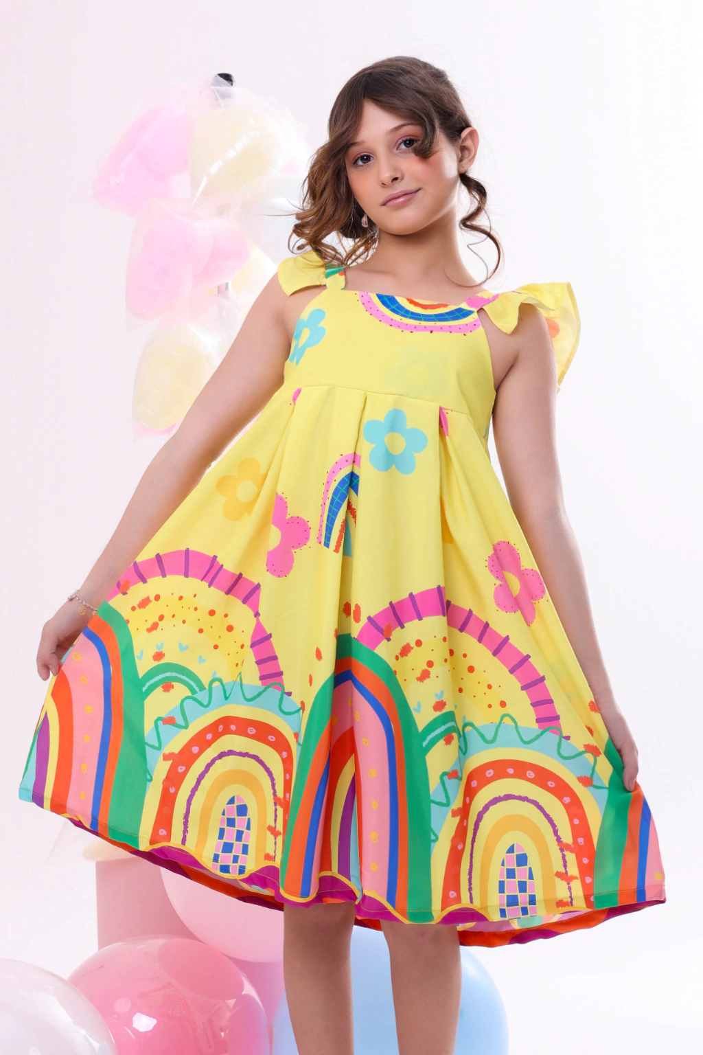 Vestido Infantil Arco-Íris Sunny Dreams