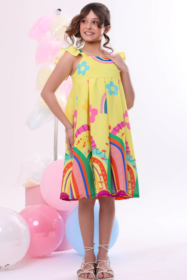 Vestido Infantil Arco-Íris Sunny Dreams 2 Vestido Infantil Arco-Íris Sunny Dreams - Imagem 2