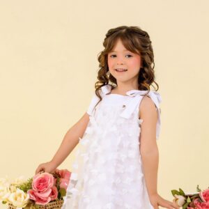 Vestido Infantil Borboletas Branco