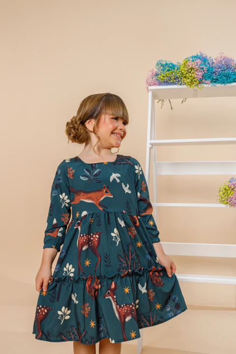 Vestido Infantil Encanto da Floresta