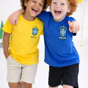 Camisa Infantil Brasil Bordada