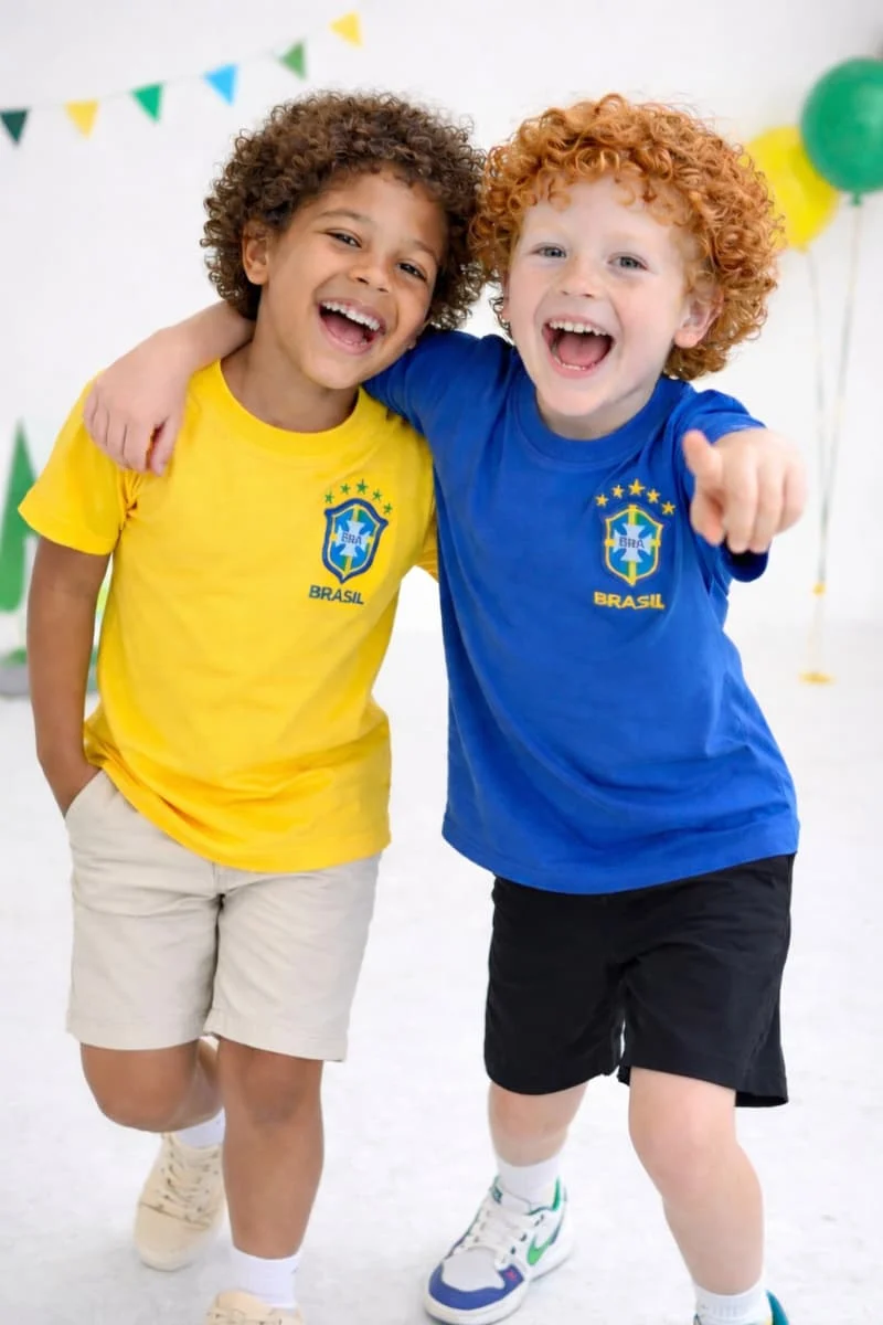 Camisa Infantil Brasil Bordada