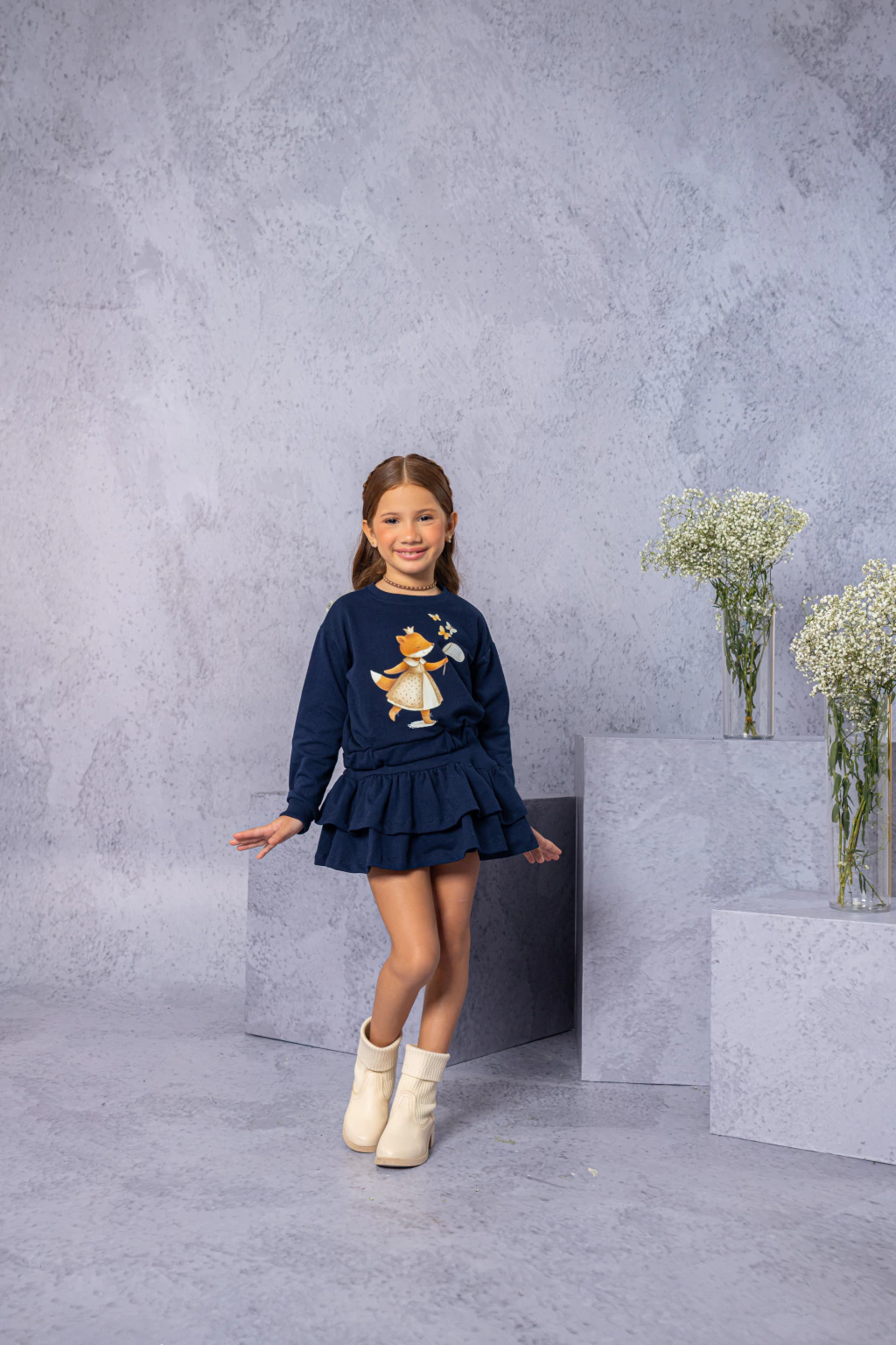 Conjunto Infantil Raposinha em Moletinho 3 Conjunto Infantil Raposinha em Moletinho