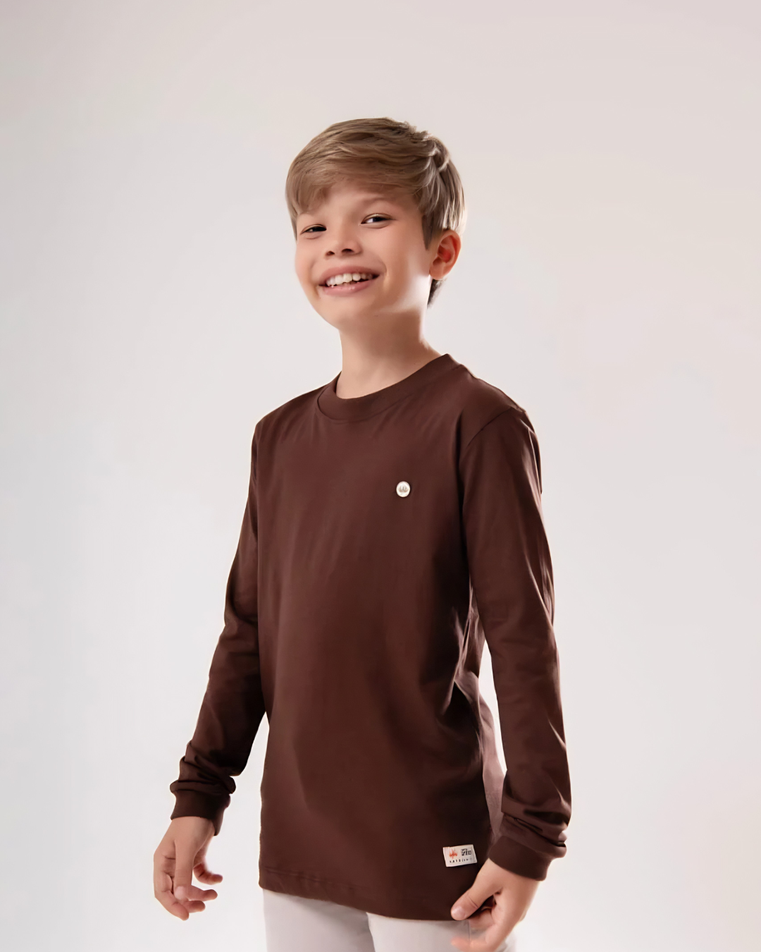 Camiseta Infantil Manga Longa Algodão Menegotti Gold Confort