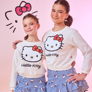 Conjunto Infantil Hello Kitty Listras Azul